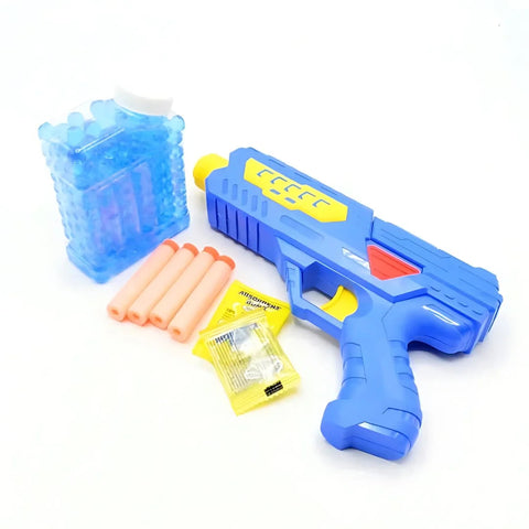 Crotus Manual Gel Ball & Soft Dart Gun – Includes 200+ Water Beads & 6 Soft Bullets, Safe Plastic Blaster Toy