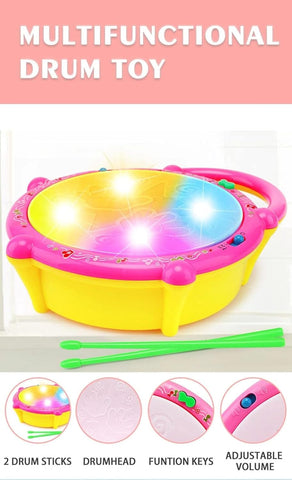 3D Flash Drum Toy for Kids – Musical Light-Up Toy