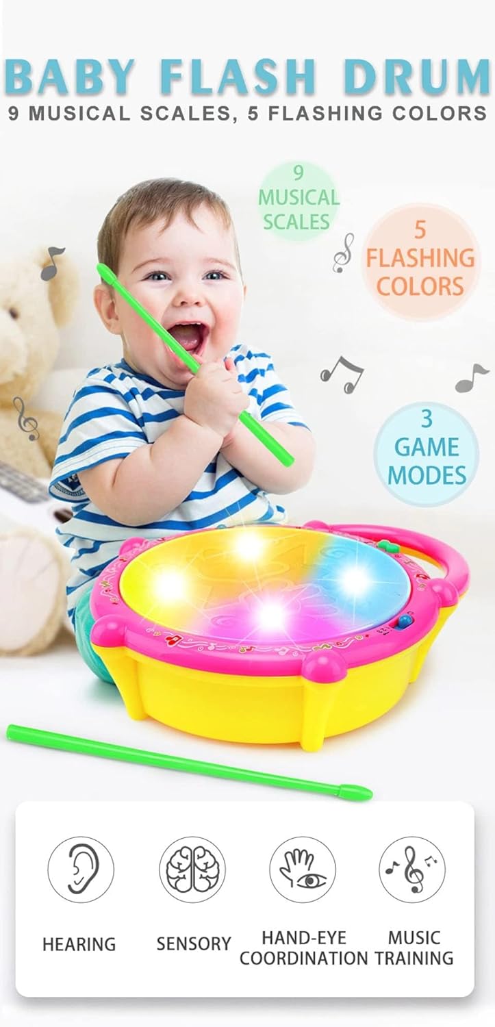 3D Flash Drum Toy for Kids – Musical Light-Up Toy