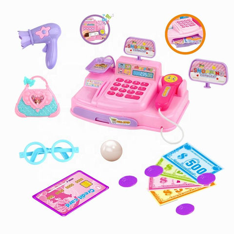 Kids' Supermarket Cashier Playset – Plastic Role Play Toy