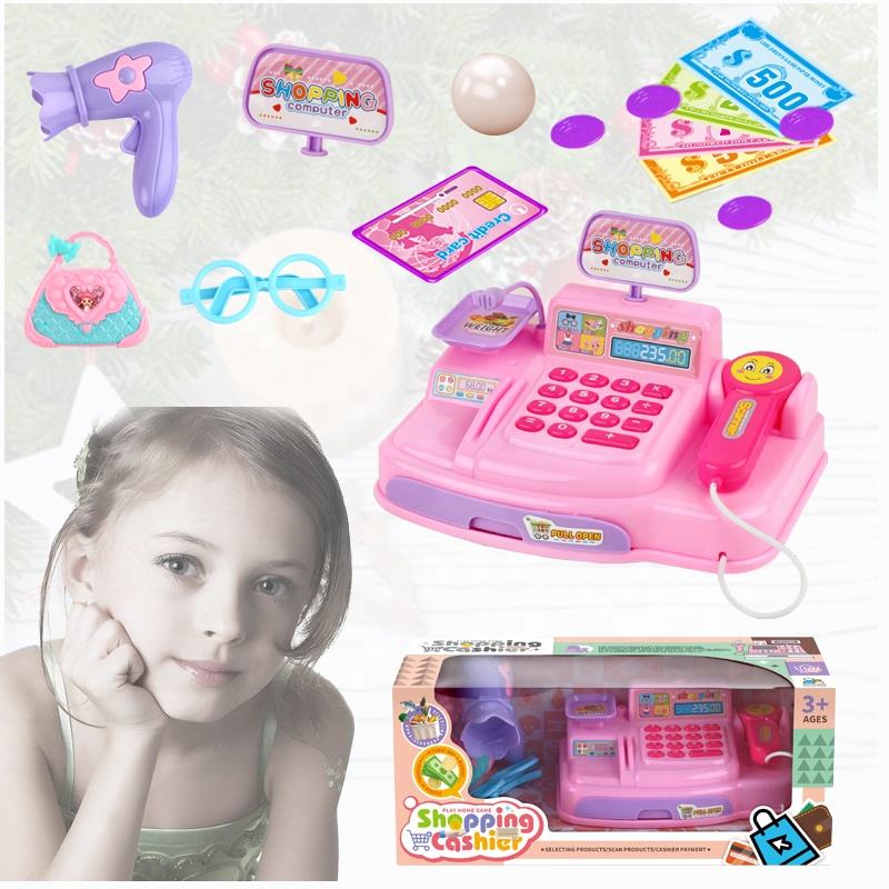 Kids' Supermarket Cashier Playset – Plastic Role Play Toy