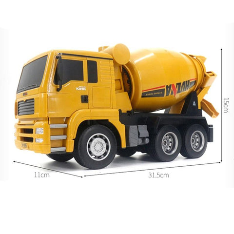 "RC Concrete Mixer Truck – Die-Cast Construction Toy for Kids"