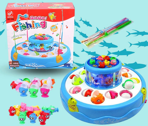 Rotating Magnetic Fishing Game – 26 Fish, 2 Ponds, Music & Lights