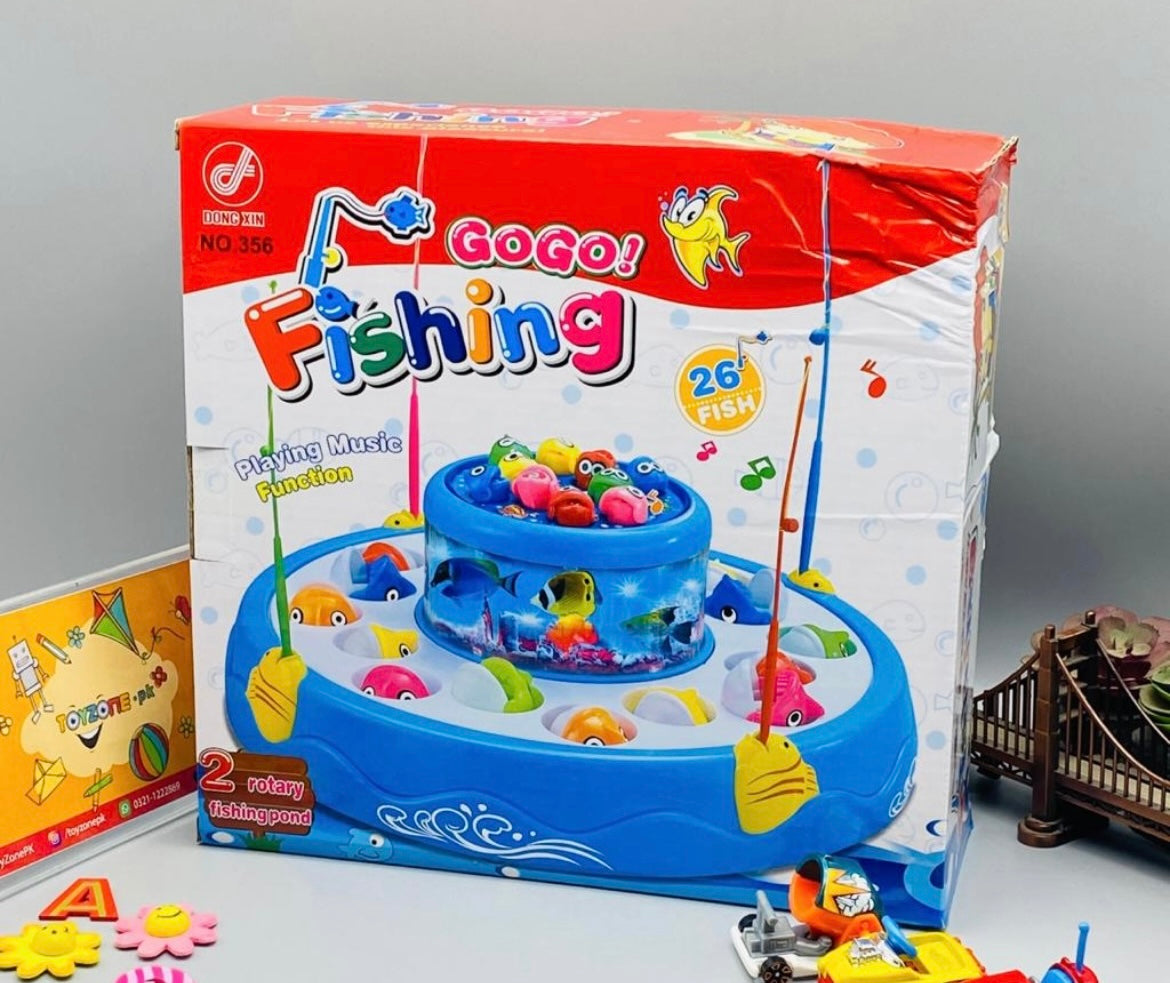 Rotating Magnetic Fishing Game – 26 Fish, 2 Ponds, Music & Lights