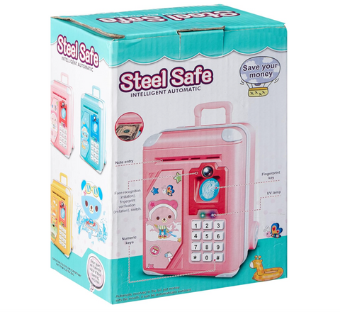 Electronic Digital ATM Piggy Bank – Kids Money Saving Safe with Fingerprint
