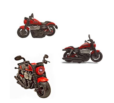 Motorccle Gallop Friction-Powered XTC Bike – Light & Sound Classic Cruiser Toy (Red)