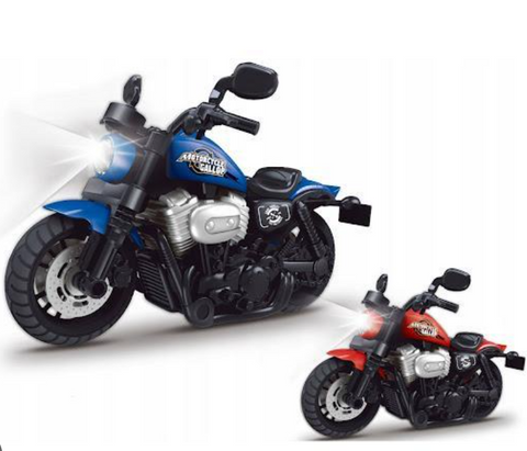 Motorccle Gallop Friction-Powered XTC Bike – Light & Sound Classic Cruiser Toy (Red)