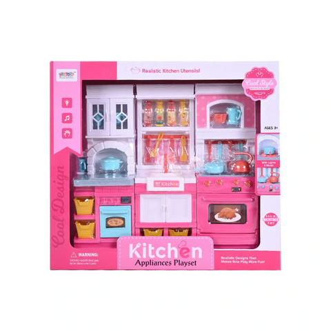 Realistic Kitchen & Appliances Play Set – Pretend Cooking Toy Set for Kids with Pots, Pans, and Accessories"