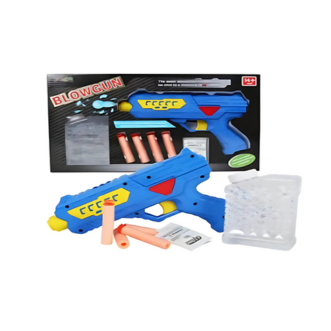 Crotus Manual Gel Ball & Soft Dart Gun – Includes 200+ Water Beads & 6 Soft Bullets, Safe Plastic Blaster Toy