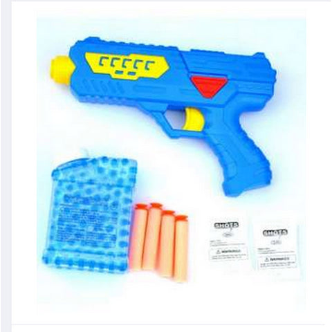 Crotus Manual Gel Ball & Soft Dart Gun – Includes 200+ Water Beads & 6 Soft Bullets, Safe Plastic Blaster Toy