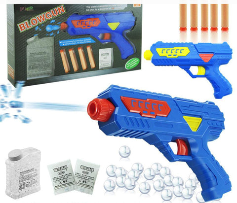 Crotus Manual Gel Ball & Soft Dart Gun – Includes 200+ Water Beads & 6 Soft Bullets, Safe Plastic Blaster Toy