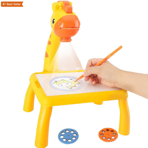 Projection Painting LCD Drawing Tablet for Kids – Cartoon Art & Writing Pad with Projector