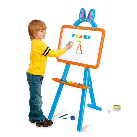 Frozen 3-in-1 Wooden Easel Kit for Kids – Double-Sided Blackboard & Magnetic Whiteboard with Accessories