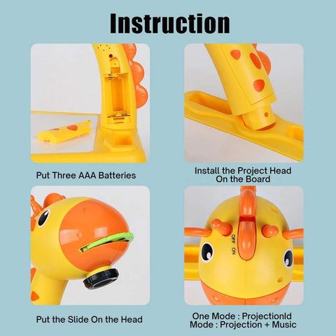 Projection Painting LCD Drawing Tablet for Kids – Cartoon Art & Writing Pad with Projector