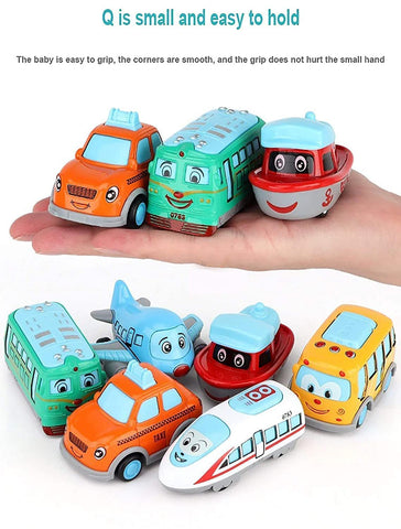 Q-Metal Pull-Back Vehicles Set – Educational Toy for Teaching Transportation